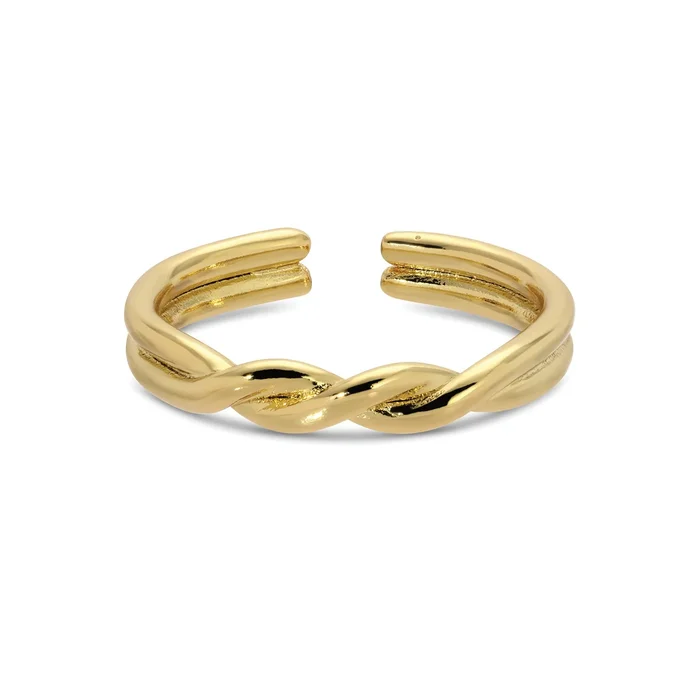 Simple Twist Adjustable Ring Gold