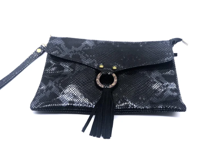 Snakeskin Envelope Tassel Handbag | German Fuentes