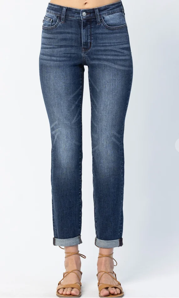 Something To Believe Cuffed Slim Fit Jeans – Judy Blue