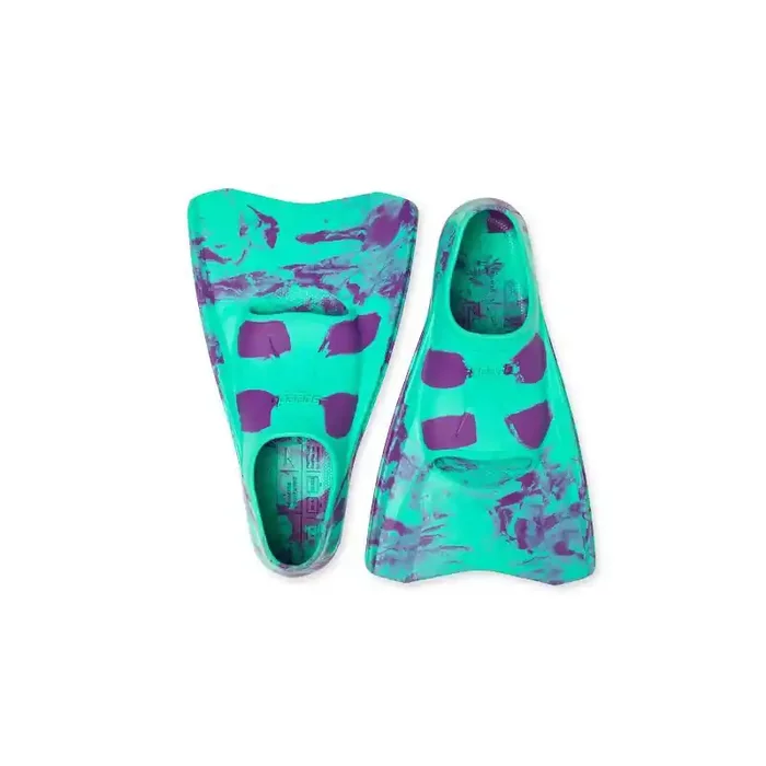 Speedo Kids‘ Fin – Teal/Purple L Rubber, Swim Fins, Fits Shoe Size 3-4