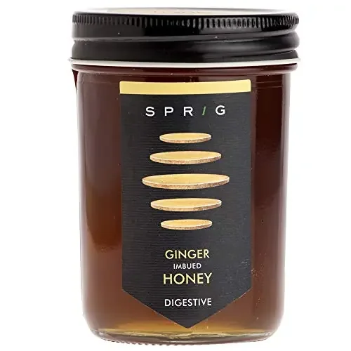 Sprig Ginger Imbued Honey 100% Natural Honey infused with Extracts of Fresh Ginger No Added Sugars No Adulteration Ayurvedic Remedy for Weight loss & Digestion Use as Natural Sweetener Vegetarian 325g