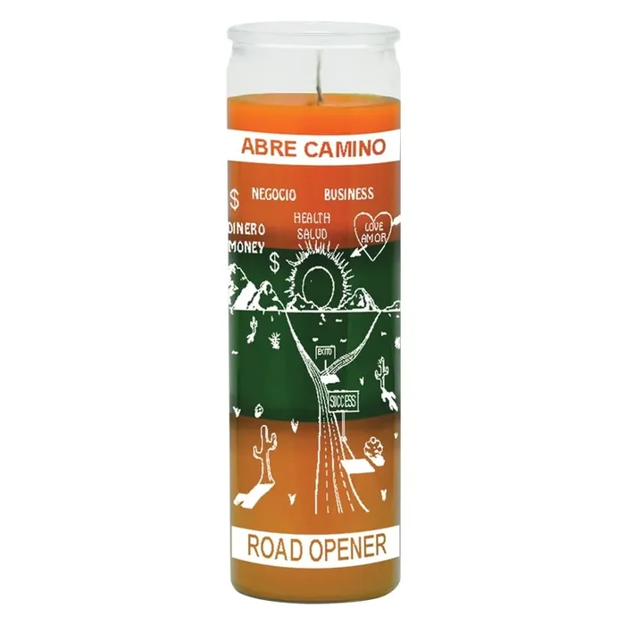 St. Jude Road Opener Candle – Orange/Green