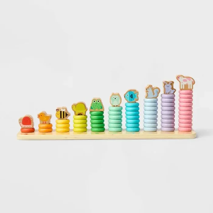 Stack & Sort Toy – 66pcs – Gigglescape™ Educational Baby & Toddler Learning, Math, Language, Shapes, Fine Motor Skills