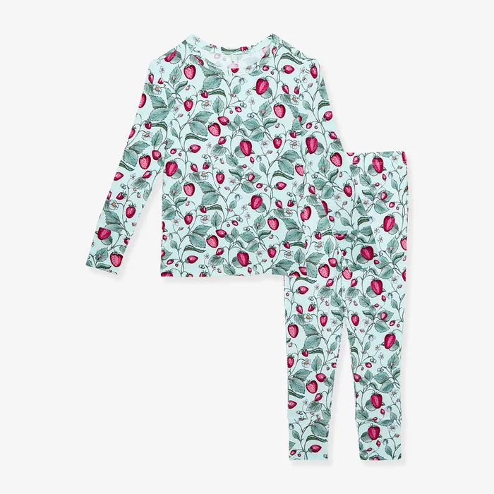 Strawberry Red Long Sleeve Toddler Pajamas | Neve