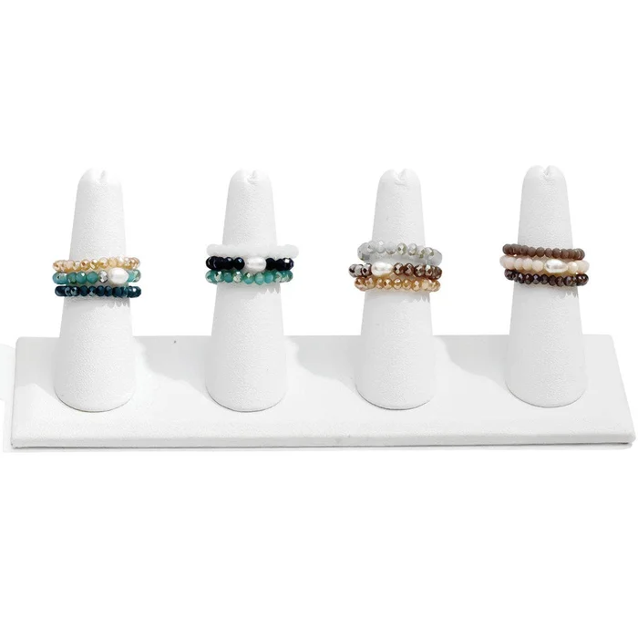 Stretch Crystal Ring 3MM bead accent