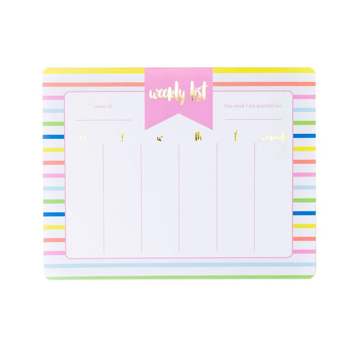 Striped Weekly List Pad Planner