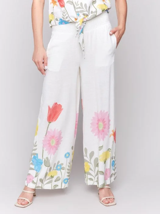 Summer Border Print Pants