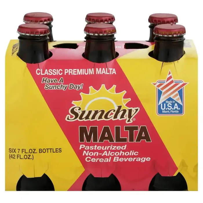 Sunchy Non-Alcoholic Pasteurized Cereal Beverage Malta 6 – 7 oz Bottles