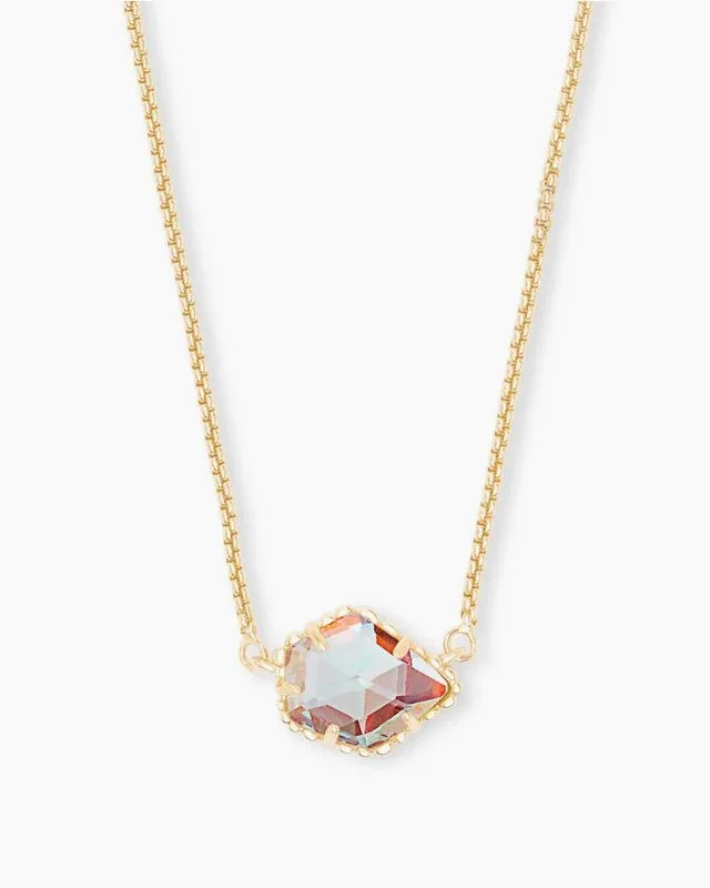 Tess Pendant Necklace Gold Dichroic Glass
