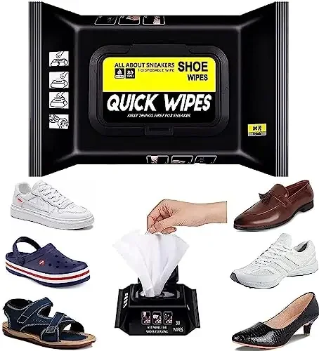 The Magic Makers Natural Sneaker & Shoe Cleaner Wipes – 1 Packs Of 80 – Portable Sneakers Cleaner Shoe Wipes Quickly Remove Dirt & Stains – These Disposable Shoe Cleaning Wipes Can Be Used On Most Footwea