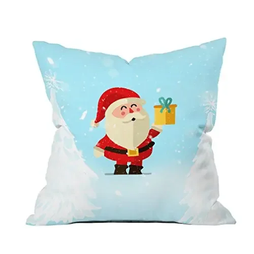 The Purple Tree Christmas Cushion Cover for Living Room Sofa (Pack of 1, 16×16 inch) Christmas Theme Cushion Cover, Sofa Cushion Cover, Christmas Decor