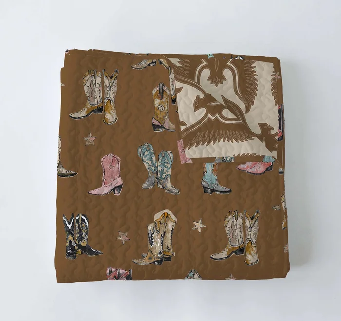 Thunderbird Boots Baby Blanket – Brown