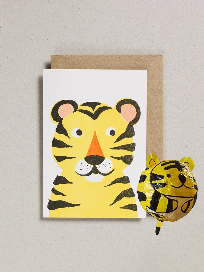 Tiger Japanese Paper Balloon Card