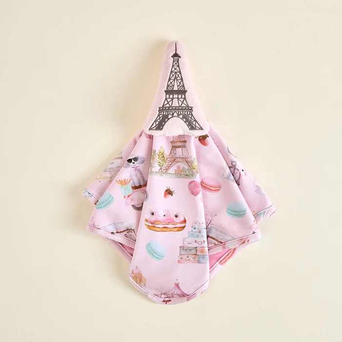 Travel Pink Reversible Baby Lovey | Posh Paris