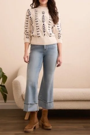 Tribal Mock Neck w/Cables Detail-2295O-3954