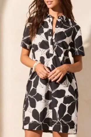 Tribal Polo Collar Dress-915O-8138