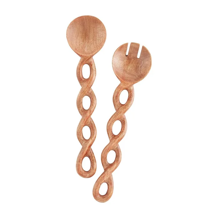 Twisted Wood Server Set