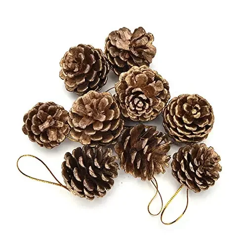 Urvi Creations 12 Pcs Pine Cone Fruits Christmas Tree Ornaments Xmas Tree hangings Christmas Tree decorationOrnaments