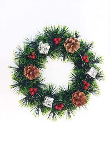 Urvi Creations Christmas Xmas Party Decoration Artificial Flowers Wreath for Wall Hanging Door Hanging Table Centerpiece Holder Home for Christmas Decoratios