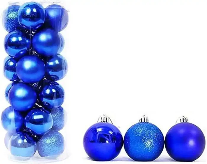 Urvi Creations Christmas Xmas Tree Decoration Small 20 Pcs Blue Balls Hanging Ornaments for Xmas Christmas Decoration Craft