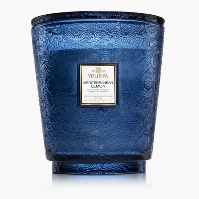 Voluspa Mediterranean Lemon 5 Wick Hearth Candle