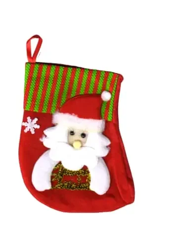 VR Creatives Christmas Socks/Stocking 17 cm Height Christmas Hanging Stockings Decor/Decoration Christmas Stocking Socks Xmas Gift Pack