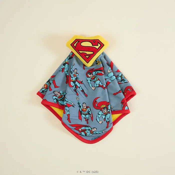 WB Gray Reversible Baby Lovey | Superman