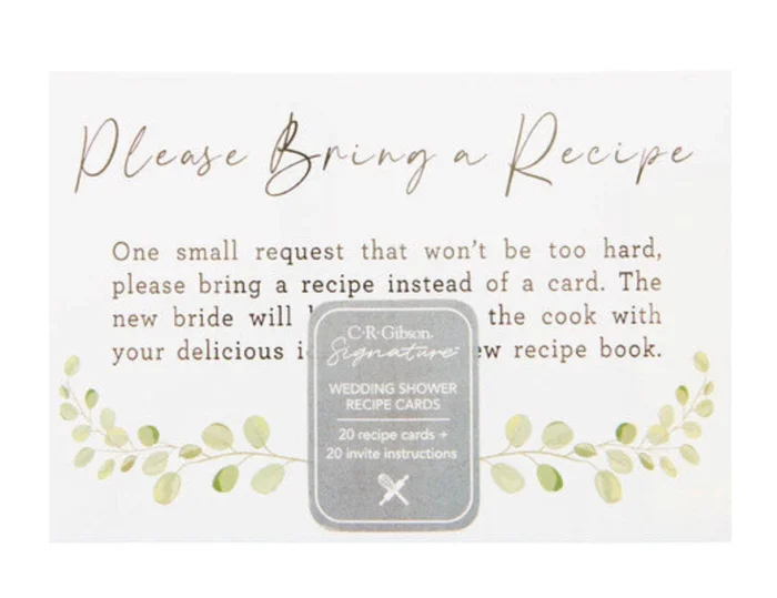 Wedding Shower Recipe Cards