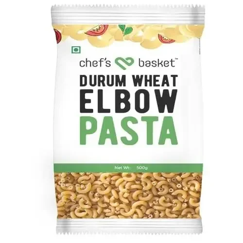 Weikfield Chef‘s Basket – Durum Wheat Elbow Pasta Vegetarian Made with Durum Wheat Semolina 500 Gm