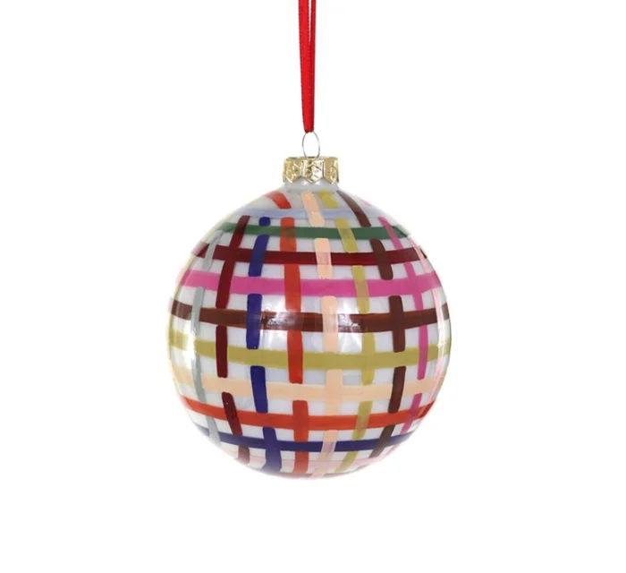 WHITE COLORFUL PATTERN ORNAMENT