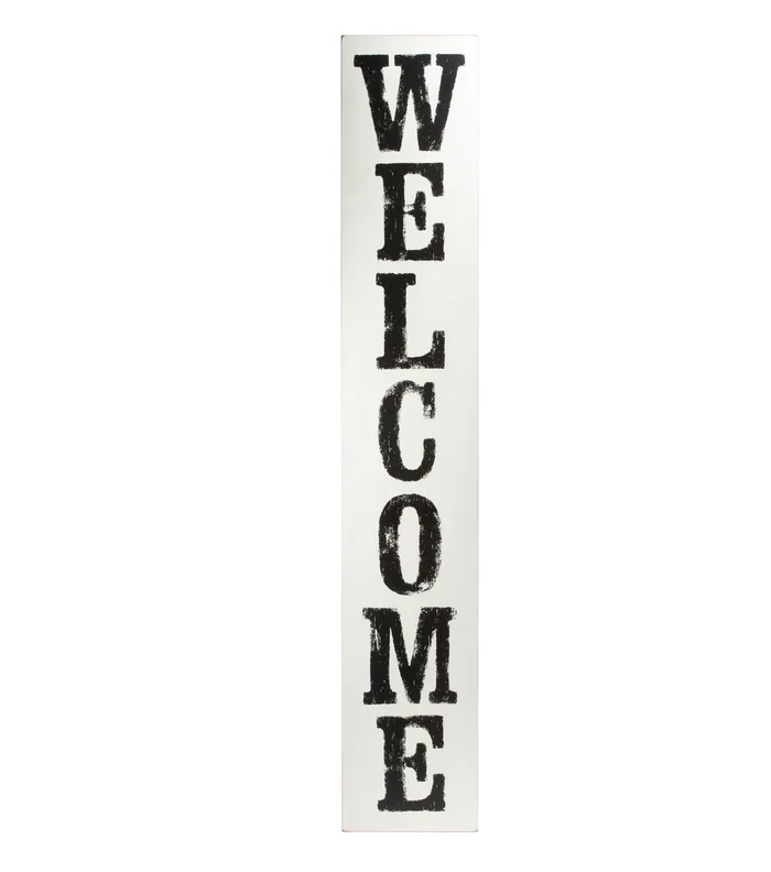 WHITEWASHED WELCOME BOARD