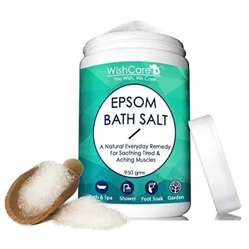 WishCare Natural & Pure Epsom Bath Salt – 950 Gms – No Color/Fragrance/Preservatives – Muscle Pain Relief