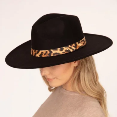 Wool Felt Panama Hat w/ Leather Band