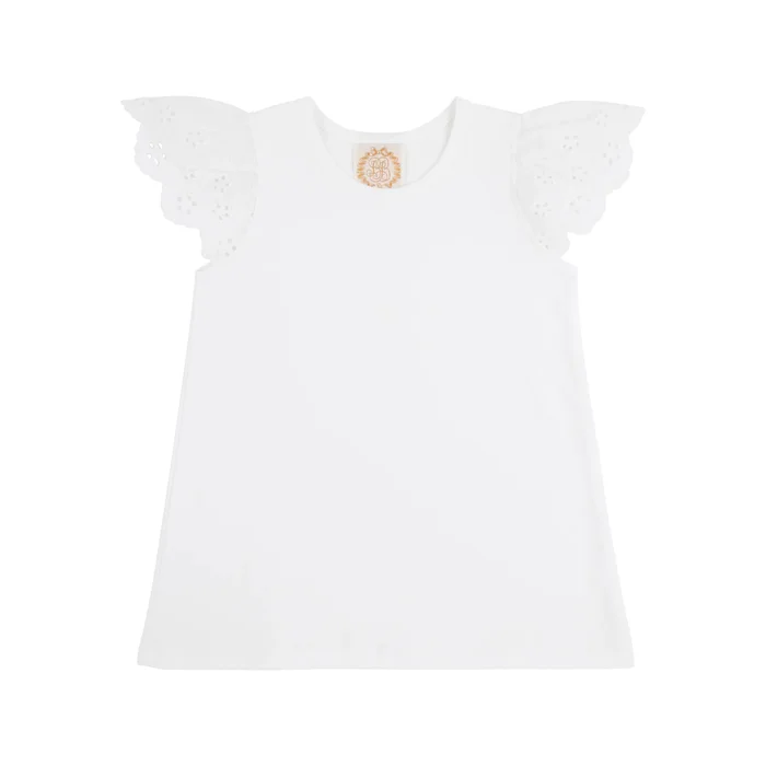 WORTH AVENUE WHITE ELLENS EYELET TOP