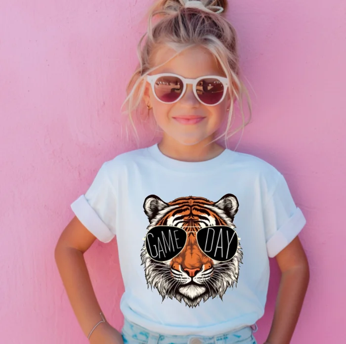 YOUTH Game Day Vintage Tiger Tee Sports Football Fall Kids
