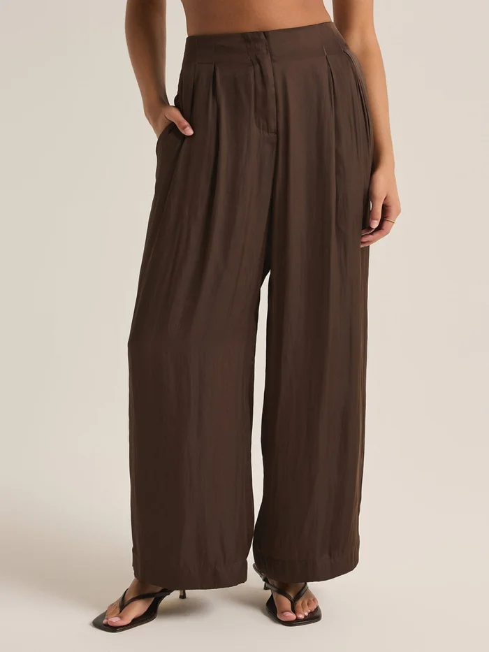 Z Supply Lisse Wide Leg Pants – Dark Chocolate