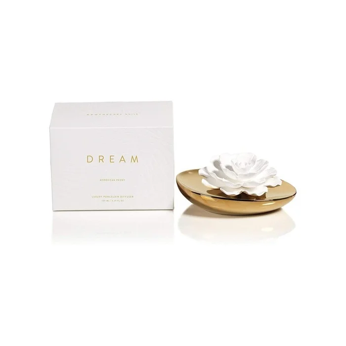 Zodax Dream Porcelain Flower Diffuser-White Rose